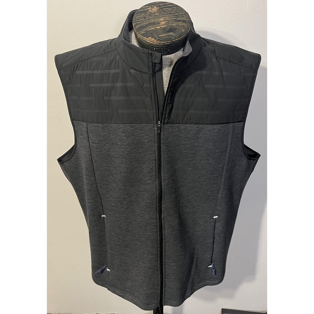 Southern Tide Vest Mens 2XL Gray Black Full‎ Zip Golf Performance Lightweight - Picture 2 of 10